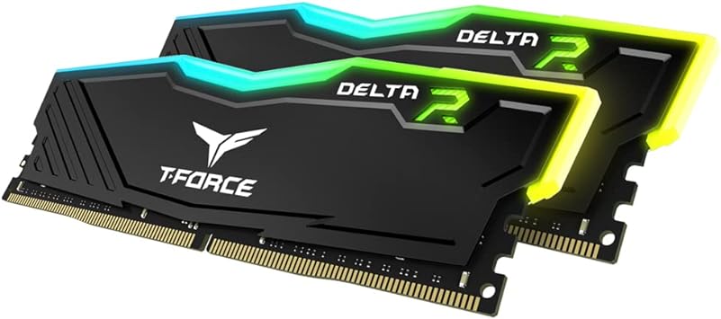 TEAMGROUP T-FORCE DELTA RGB DDR4 32GB (2X16GB) 3200MHZ CL16 BLACK DESKTOP MEMORY