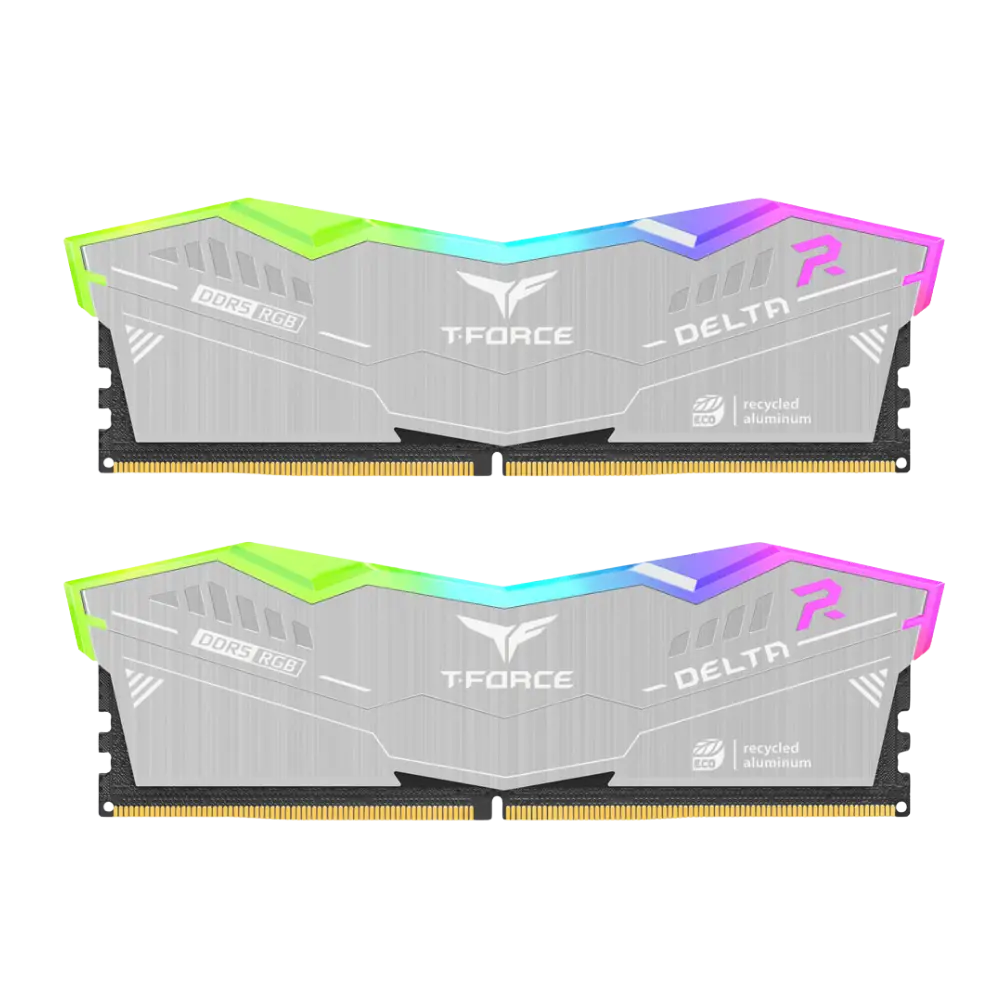 TEAMGROUP T-FORCE DELTA RGB ECO 32GB (16GBx2) 6000MHZ DDR5 CL38 EXPO DESKTOP MEMORY