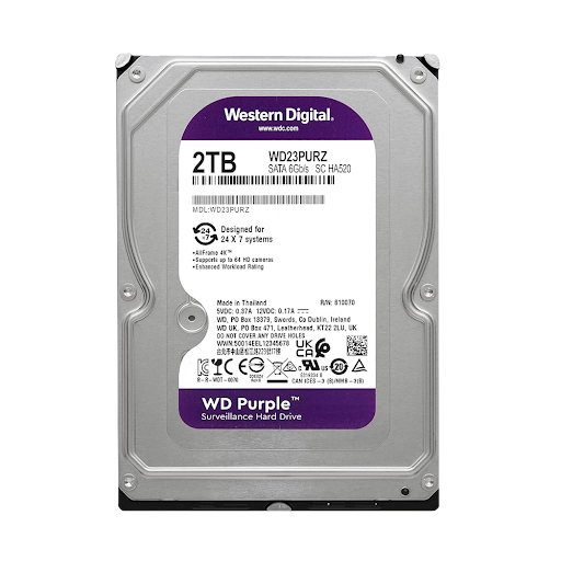 WESTERN DIGITAL 2TB 3.5" PURPLE WD23PURZ HARD DISK DRIVE
