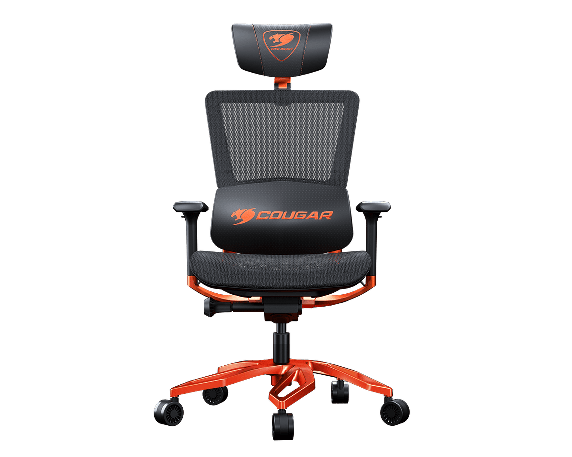 COUGAR ARGO WITH ADJUSTABLE MESH SEAT, BACKREST, AND HEADREST - 3D ADJUSTABLE ARMRESTS AND BREATHABLE PVC LEATHER LUMBAR CUSHION GAMING CHAIR