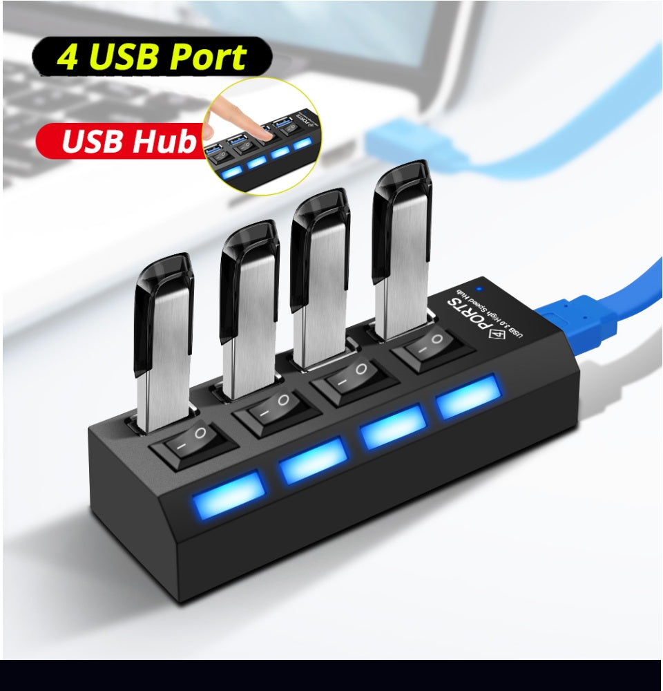 USB HUB 2.0 4 PORT P1020/480MBPS