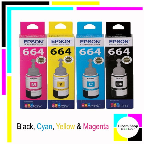 EPSON 664 INK BOTTLE FOR ECOTANK 70ML GENUINE INK