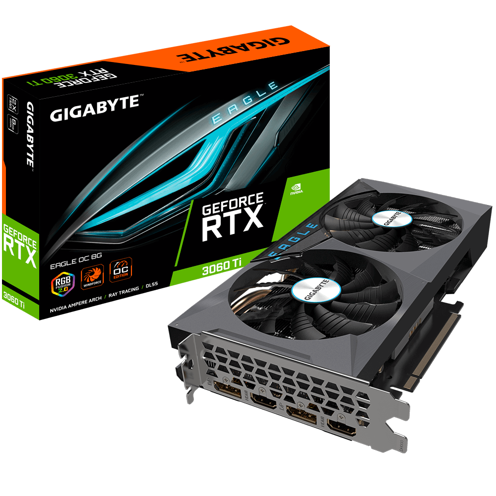 GIGABYTE GEFORCE RTX 3060 TI EAGLE 8G GDDR6  GRAPHICS CARD