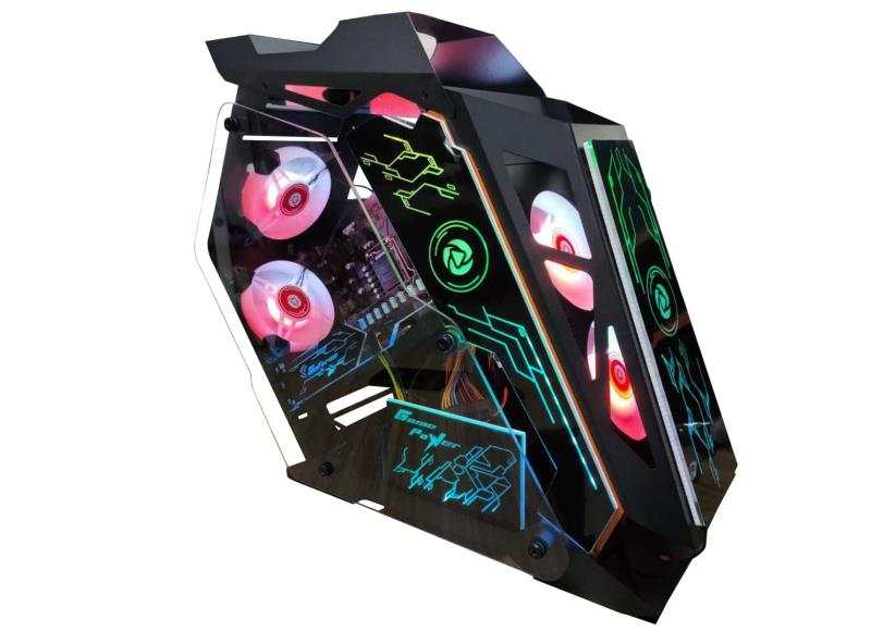 INPLAY THUNDER 01 GAMING MATX  – BLACK | DOUBLE SIDED TEMPERED GLASS GAMING CASE