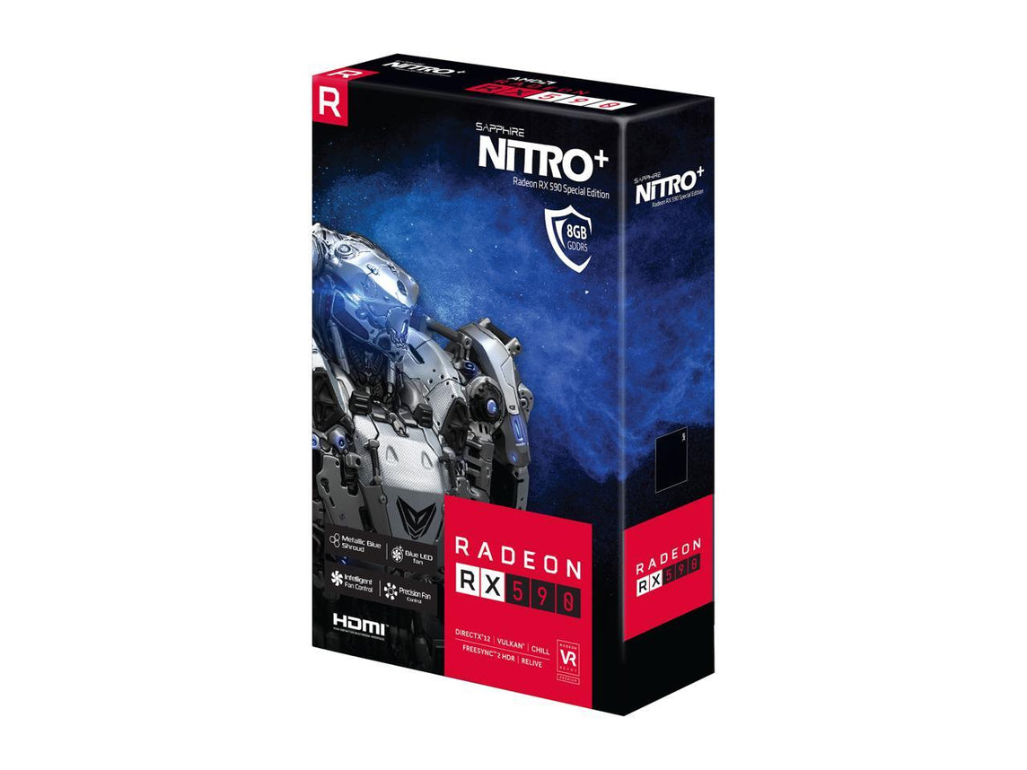 SAPPHIRE RADEON NITRO+ RX 590 8GB GDDR5 PCI-E DUAL HDMI / DVI-D / DUAL DP OC W/ BACKPLATE SPECIAL EDITION GRAPHICS CARD