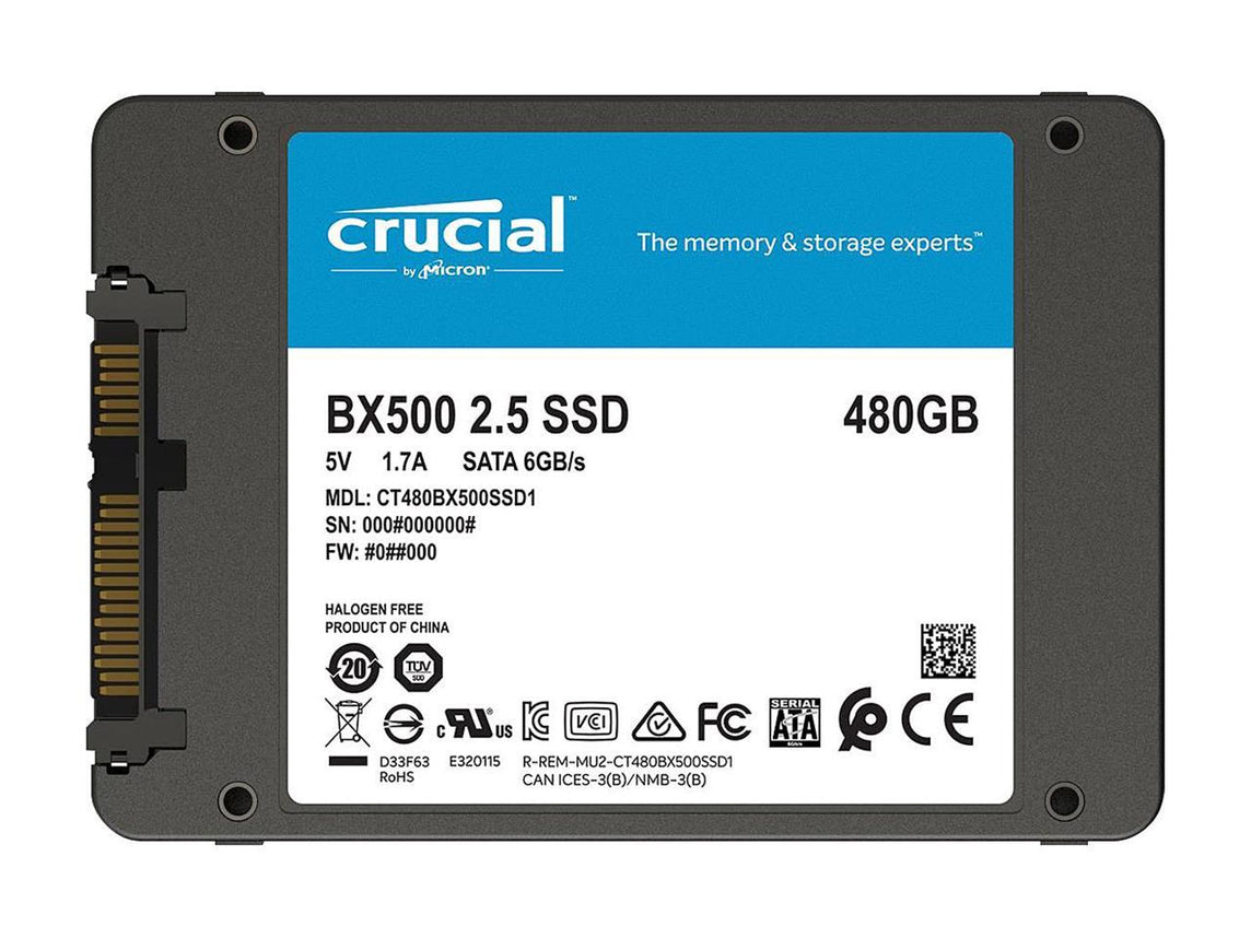 CRUCIAL BX500 480GB 3D NAND SATA 2.5-INCH INTERNAL, UP TO 540 MB/S SSD