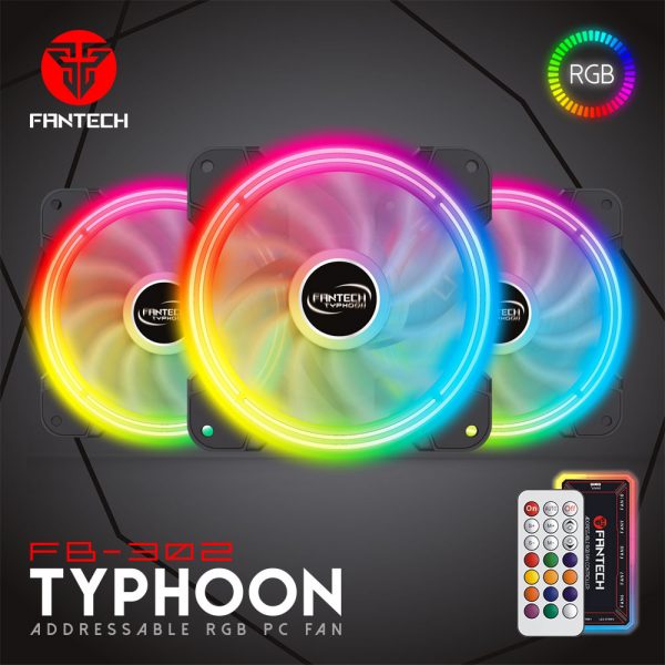 FANTECH FB-302 TYPHOON 3n1 W/ HUB & REMOTE RGB FAN