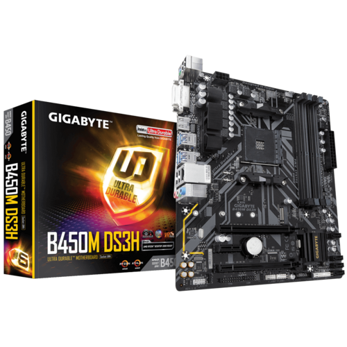 GIGABYTE AMD B450M DS3H ULTRA DURABLE MOTHERBOARD