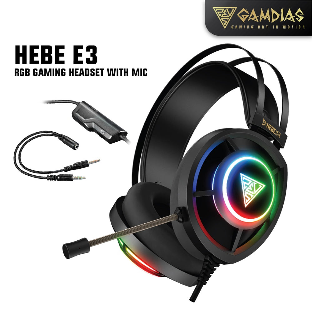 GAMDIAS HEADSET HEBE E3 3.5MM+LIGHTING HEADSET