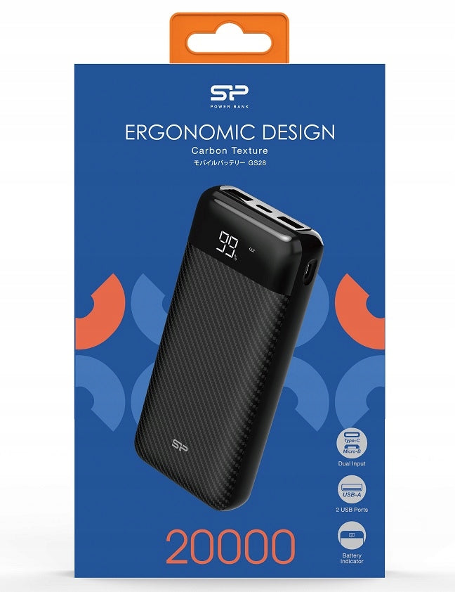 SILICON GS28 20K MAH BLACK POWER BANK