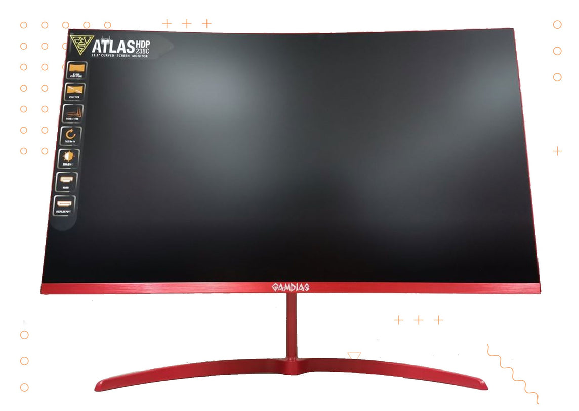 GAMDIAS ATLAS HDP238C 23.8 INCHES VA CURVED 165HZ 1920X 1080 RESOLUTION