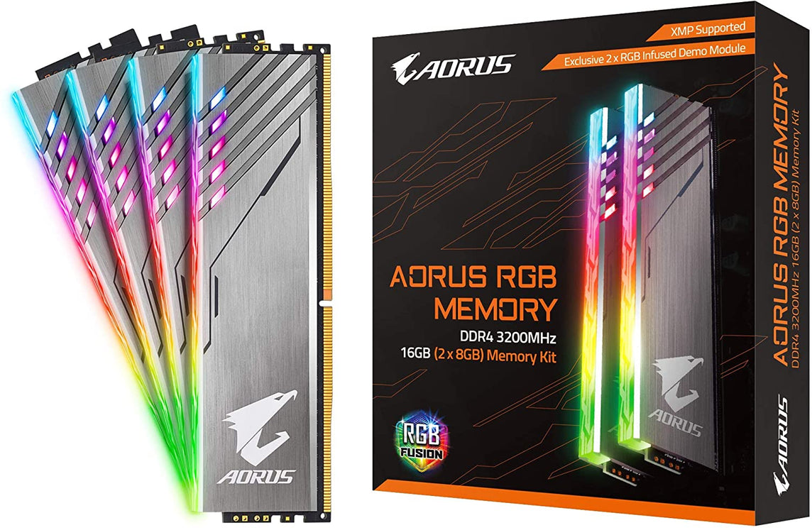 GIGABYTE AORUS RGB MEMORY 16GB DESKTOP MEMORY MODEL GP-AR36C18S8K2HU416RD (WITH DEMO KIT)