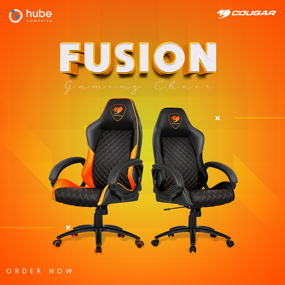 COUGAR  FUSION S | 2D-ARMREST | 130-RECLINED | PVC-LTR | METAL BASE | GAMING CHAIR