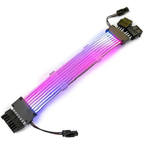 SLEEVE - RGB DUAL 8 PIN (6+2) PCI-E EXTENSION CABLE 300MM