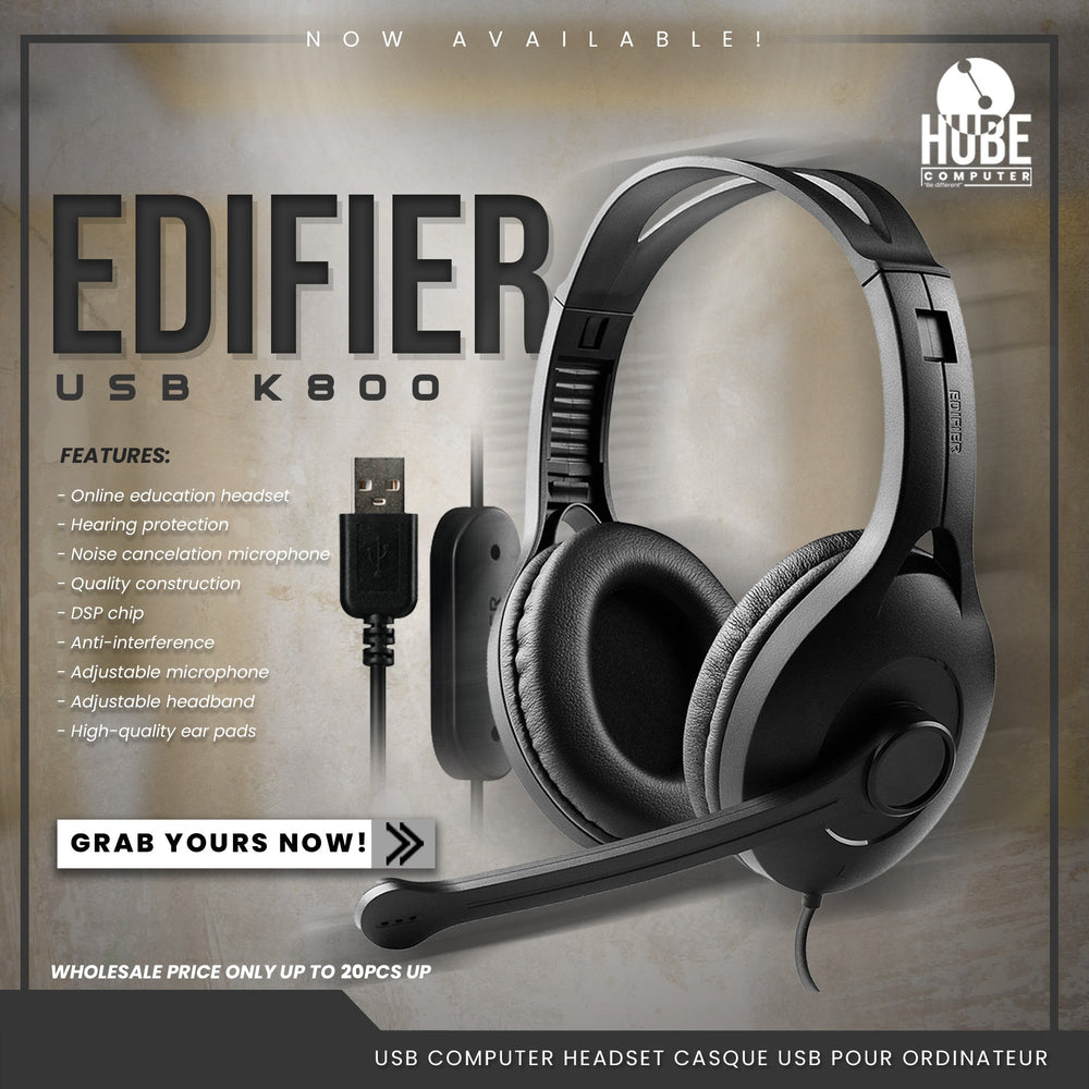 EDIFIER K800 USB COMPUTER BLACK HEADSET