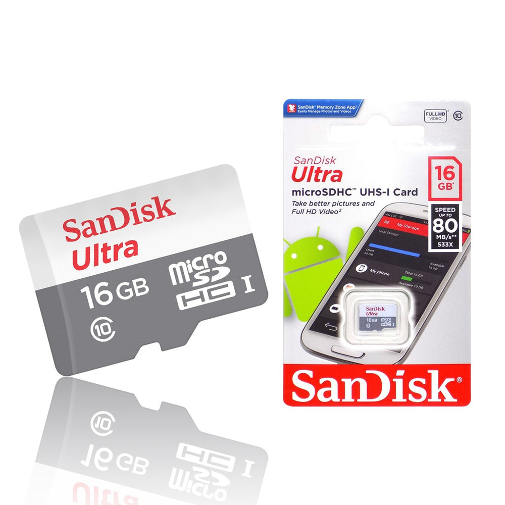 SANDISK ULTRA MICRO SDHC 16GB CLASS 10 UHS-I MEMORY CARD