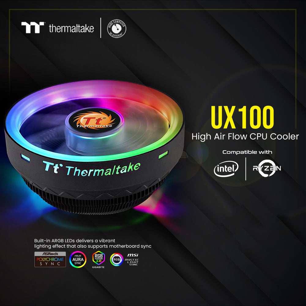 THERMALTAKE UX100 5V MOTHERBOARD ARGB SYNC CPU COOLER