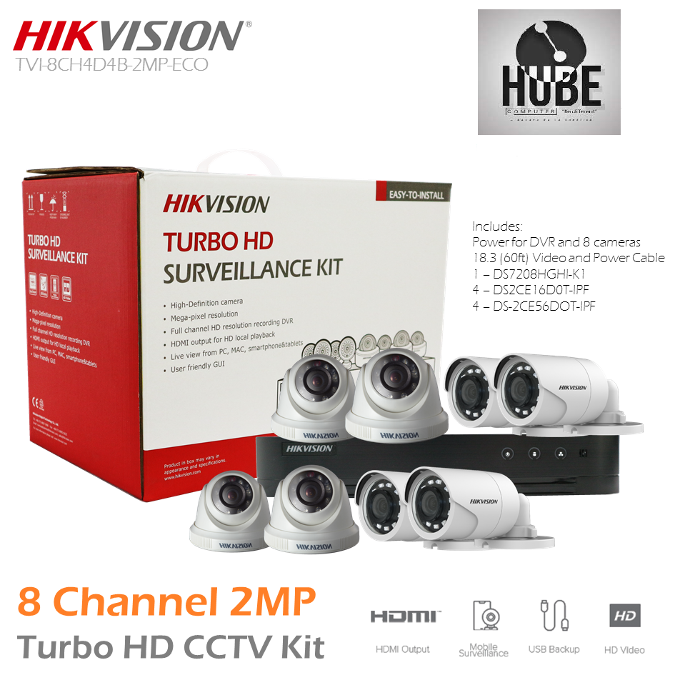 HIKVISION TVI-8CH4D4B 2MP ECO 8 CHANNEL CCTV KIT