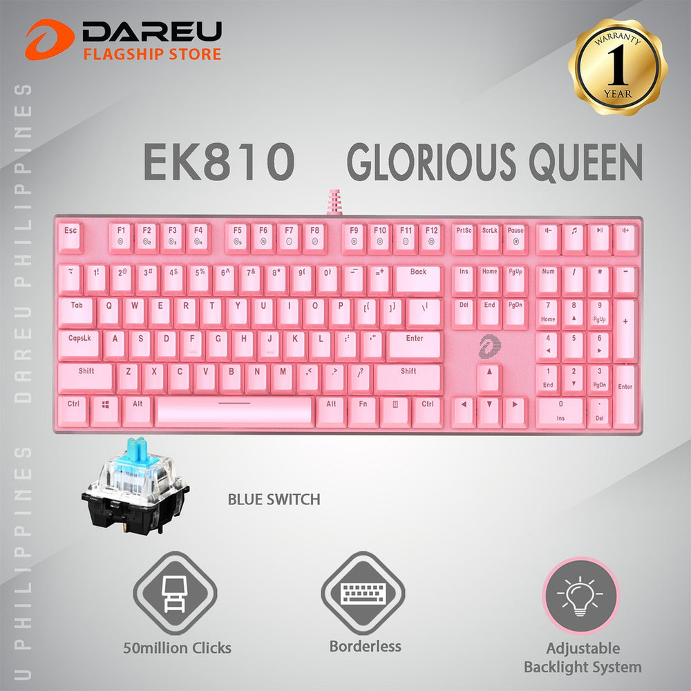 DAREU GLORIOUS EK810 LED MGK – PINK EDITION MECHANICAL KEYBOARD