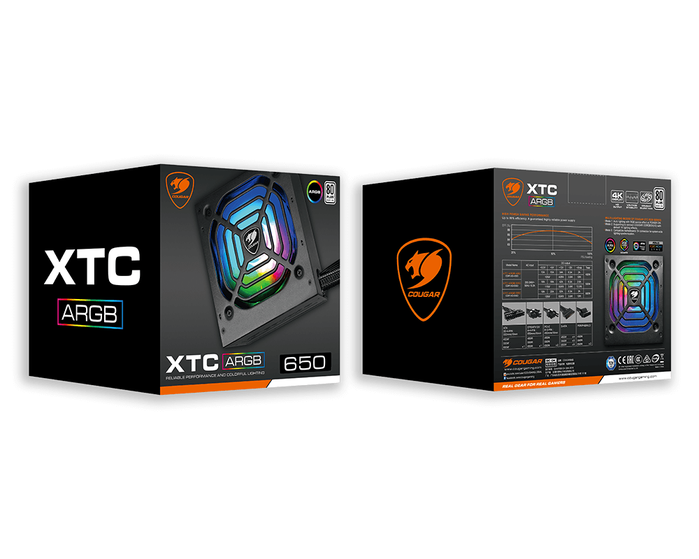 COUGAR XTC650 650WATTS ARGB 80+ FIX OUTPUT POWER SUPPLY