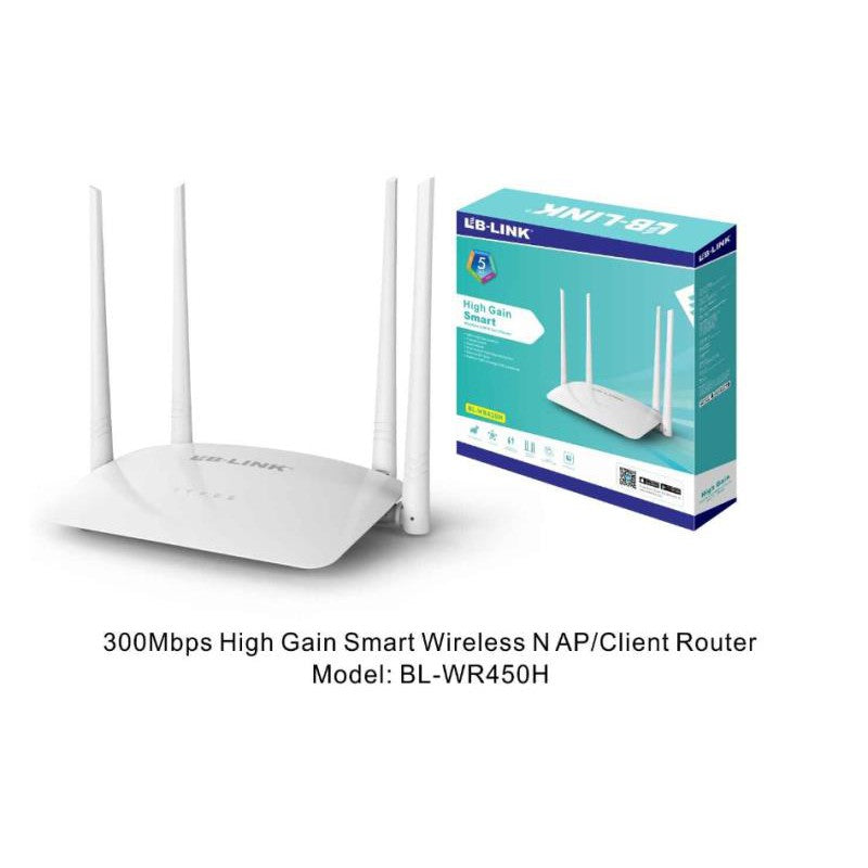LB-LINK BL-WR450H 300MBPS WIRELESS N ROUTER 4 FIXED ANTENNA