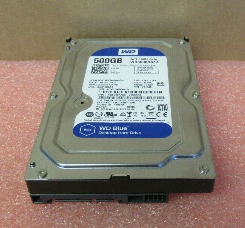 WD BLUE 500GB - 7200 RPM SATA DESKTOP HDD