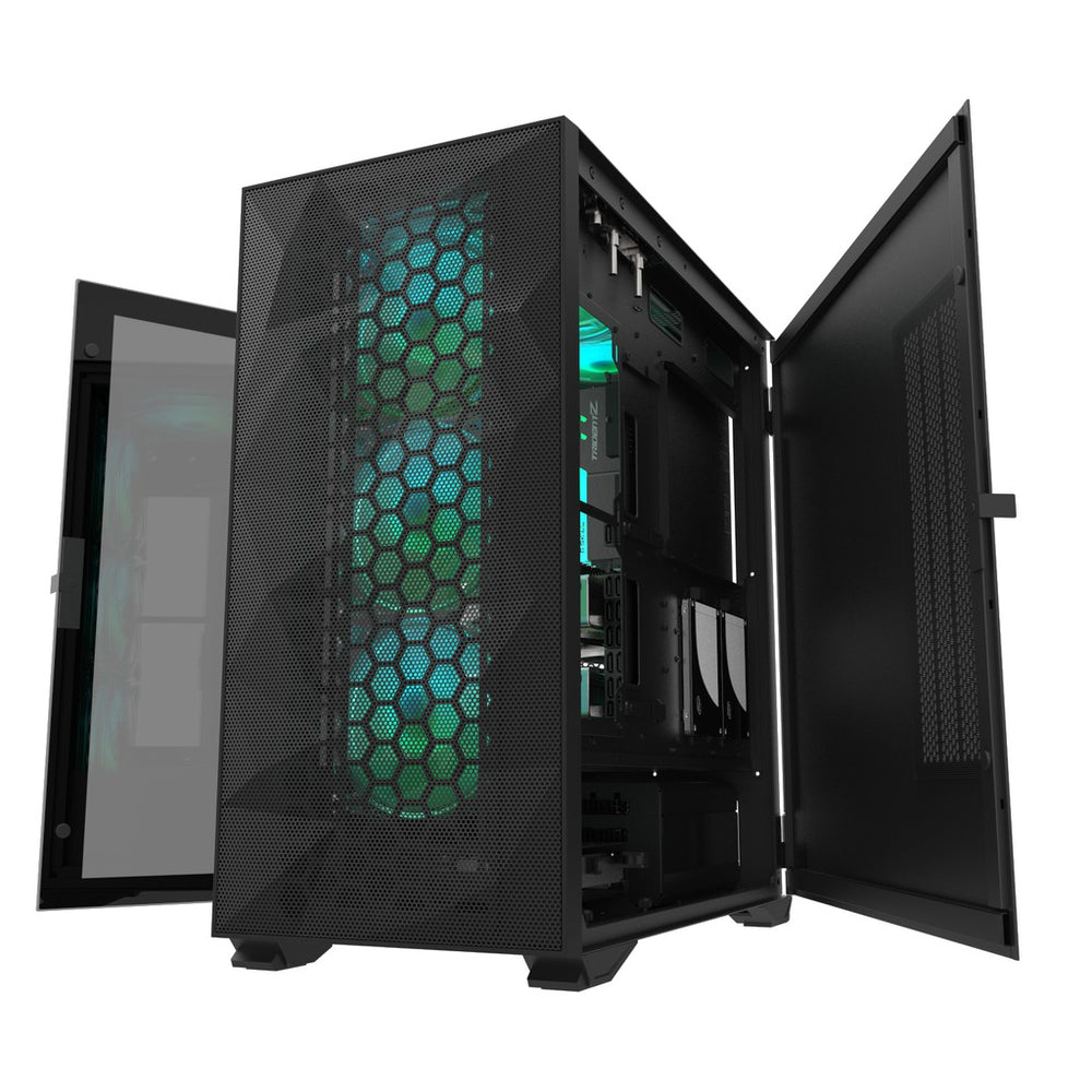 DARKFLASH DLX21 MESH BLACK ATX COMPUTER CASE WITH GRAPHICS CARD HOLDER GAMING CASE