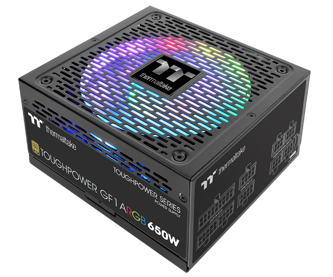 THERMALTAKE TOUGHPOWER GRAND GF1 ARGB 650WATTS 80+ GOLD APFC FULLY-MODULAR POWER SUPPLY