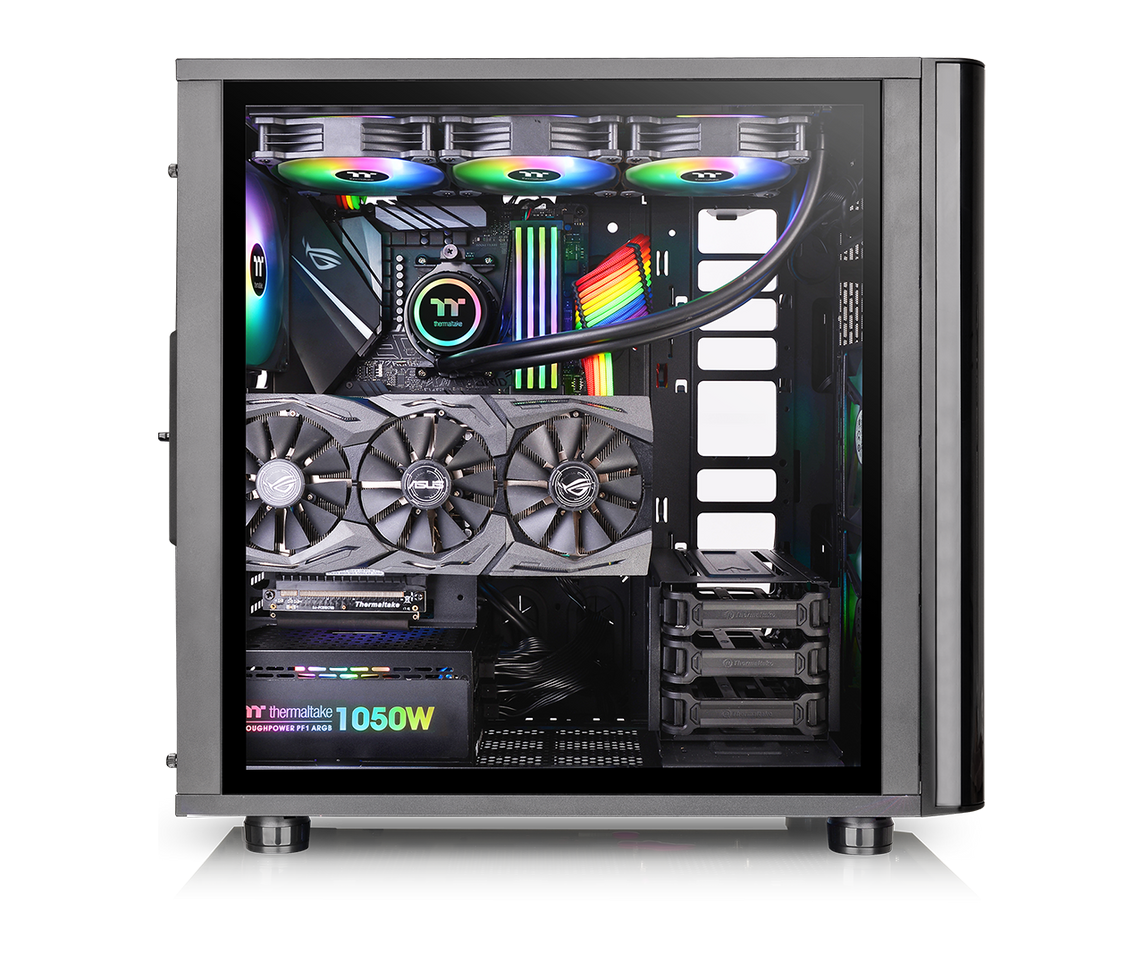 THERMALTAKE VIEW 31 DUAL TEMPERED GLASS ATX TT LCS CERTIFIED BLACK MID TOWER GAMING CASE