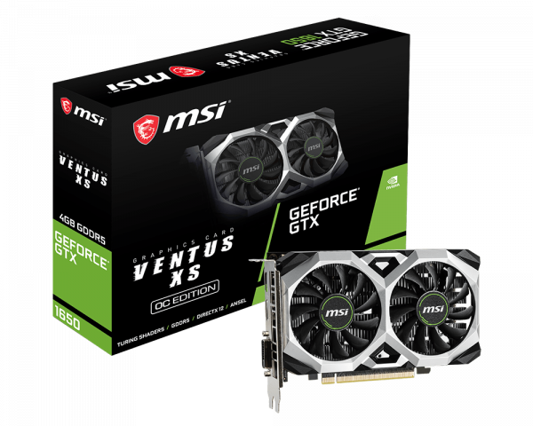 MSI GEFORCE GTX 1650 VENTUS XS 4G OC GRAPHICS CARD